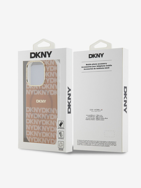 DKNY Κάλυμμα PC/TPU Repeat Pattern Tonal Stripe Magsafe Back Cover για iPhone 14 Pro Max Pink DKNY
