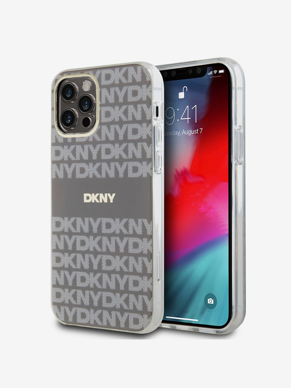 DKNY PC/TPU Repeat Pattern Tonal Stripe Magsafe Back Cover για iPhone 12/12 Pro Μπεζ DKNY