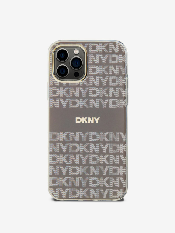 DKNY PC/TPU Repeat Pattern Tonal Stripe Magsafe Back Cover για iPhone 12/12 Pro Μπεζ DKNY