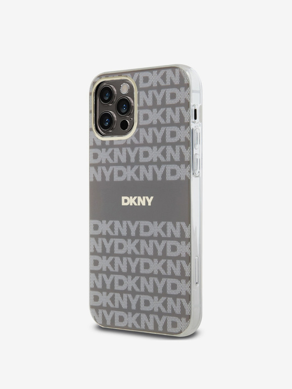 DKNY PC/TPU Repeat Pattern Tonal Stripe Magsafe Back Cover για iPhone 12/12 Pro Μπεζ DKNY