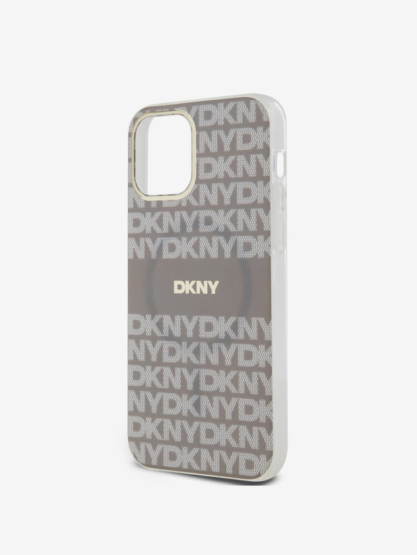DKNY PC/TPU Repeat Pattern Tonal Stripe Magsafe Back Cover για iPhone 12/12 Pro Μπεζ DKNY