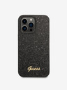 Guess Guess PC/TPU Glitter Flakes μεταλλικό λογότυπο πίσω κάλυμμα για iPhone 14 Pro Max Μαύρο