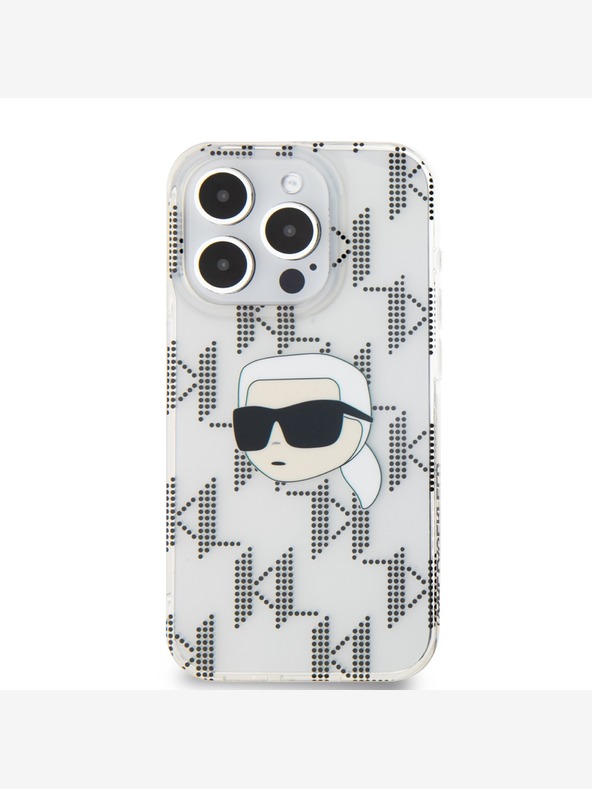 Karl Lagerfeld Karl Lagerfeld IML Electroplated Karl Head Back Cover για iPhone 15 Pro Max Διαφανές