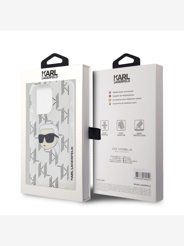 Karl Lagerfeld Karl Lagerfeld IML Electroplated Karl Head Back Cover για iPhone 15 Pro Max Διαφανές