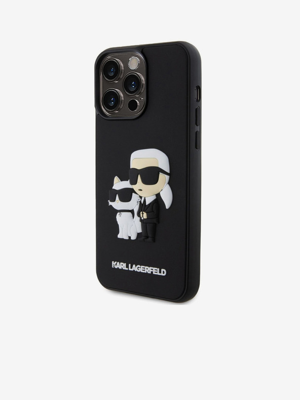 Karl Lagerfeld Πίσω κάλυμμα 3D καουτσούκ Karl and Choupette για iPhone 13 Pro Max Μαύρο Karl Lagerfeld