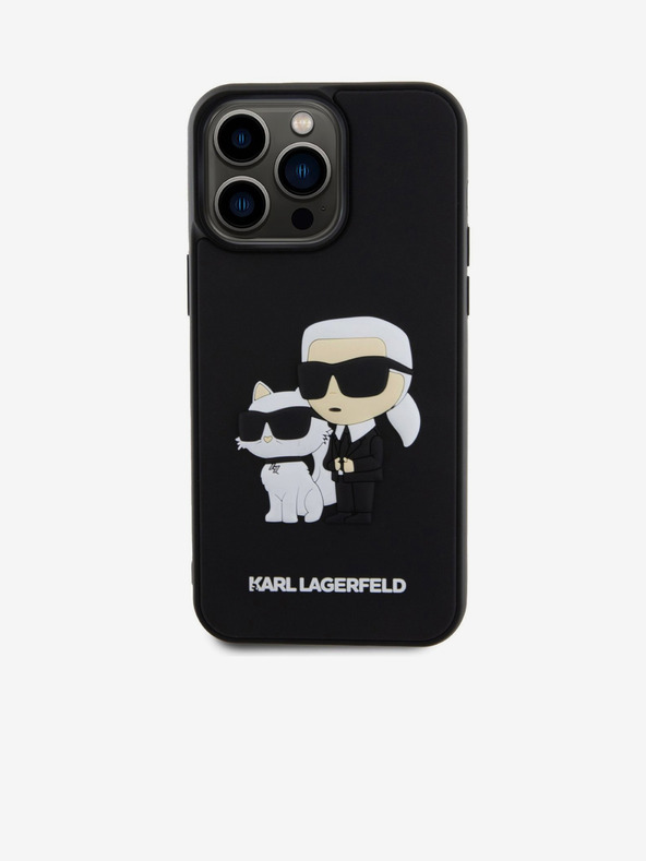 Karl Lagerfeld Πίσω κάλυμμα 3D καουτσούκ Karl and Choupette για iPhone 13 Pro Max Μαύρο Karl Lagerfeld