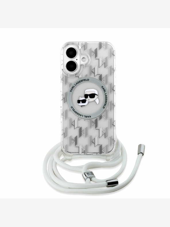 Karl Lagerfeld Karl Lagerfeld IML Monogram Crossbody K&CH Heads MagSafe Back Cover για iPhone 16 Διαφανές