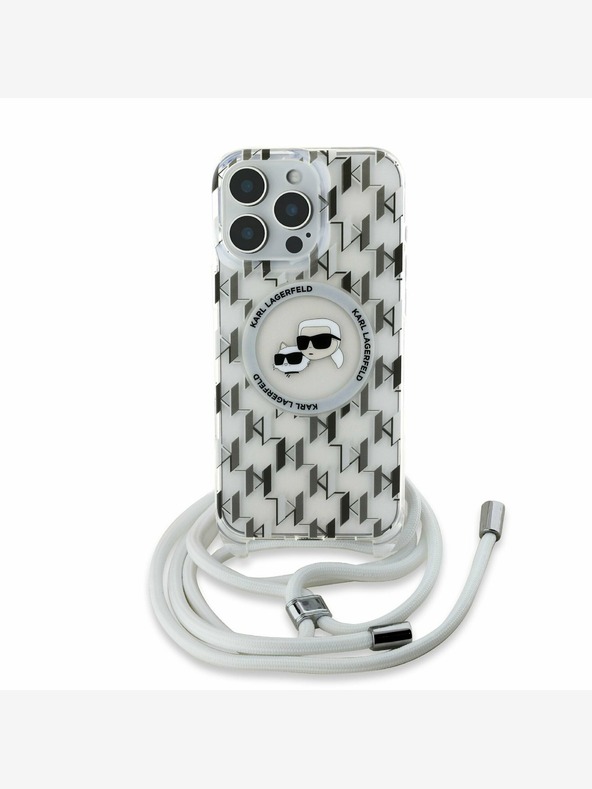 Karl Lagerfeld Karl Lagerfeld IML Monogram Crossbody K&CH Heads MagSafe Back Cover για iPhone 16 Pro Διαφανές