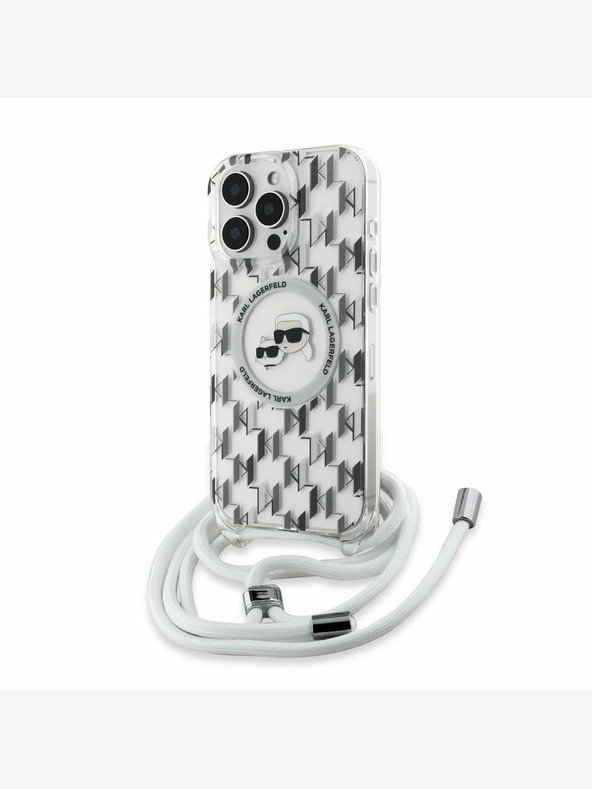 Karl Lagerfeld Karl Lagerfeld IML Monogram Crossbody K&CH Heads MagSafe Back Cover για iPhone 16 Pro Διαφανές