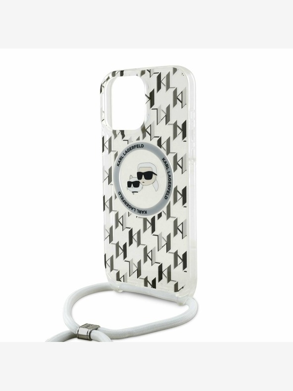 Karl Lagerfeld Karl Lagerfeld IML Monogram Crossbody K&CH Heads MagSafe Back Cover για iPhone 16 Pro Διαφανές