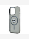 Karl Lagerfeld Karl Lagerfeld IML Choupette Head Μεταλλικό πλαίσιο MagSafe Back Cover για iPhone 15 Pro Μαύρο