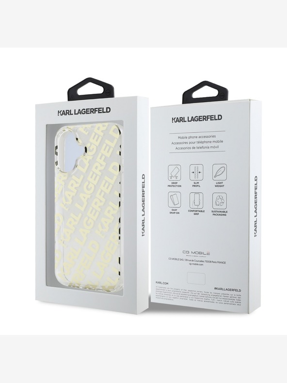 Karl Lagerfeld Karl Lagerfeld IML Electroplated Repeated Logo Back Cover για iPhone 16 Gold