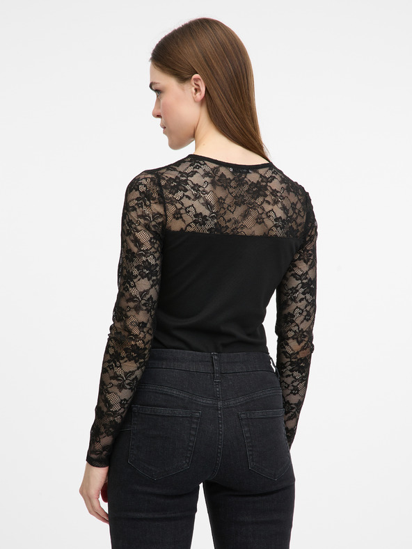 Orsay Μαύρο γυναικείο μακρυμάνικο κορμάκι ORSAY