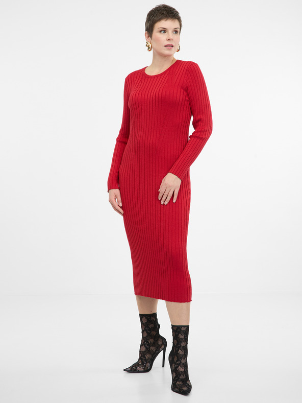 Orsay Κόκκινο γυναικείο μίντι φόρεμα ORSAY