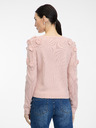 Orsay ORSAY Ανοιχτό ροζ γυναικείο πουλόβερ με φλοράλ απλικέ