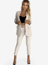 numoco Μπεζ γυναικείο κομψό σετ σακάκι και παντελόνι με ζώνη Numoco