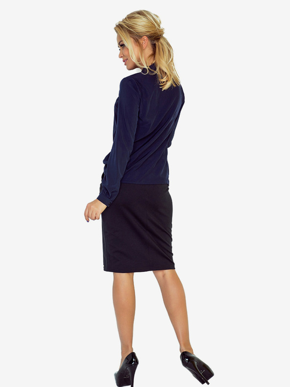 numoco Γυναικεία μπλούζα σκούρο μπλε με ύφανση Numoco