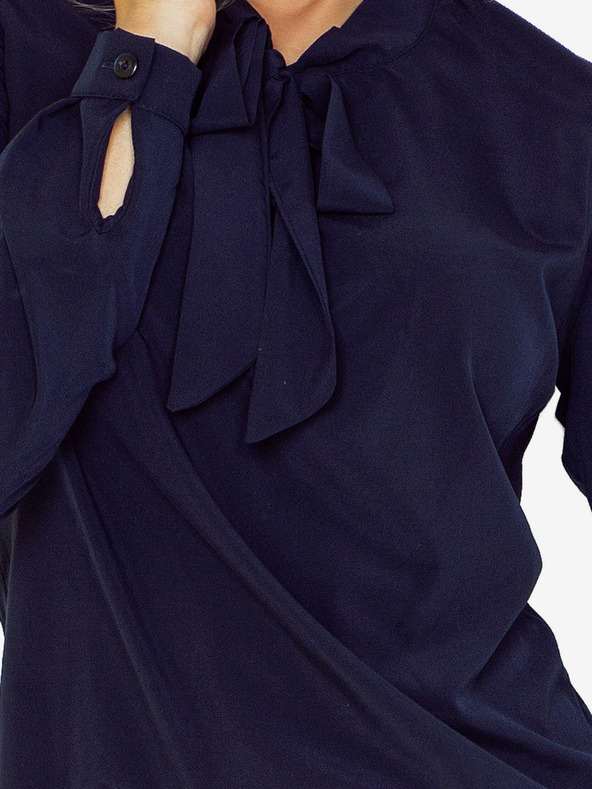 numoco Γυναικεία μπλούζα σκούρο μπλε με ύφανση Numoco