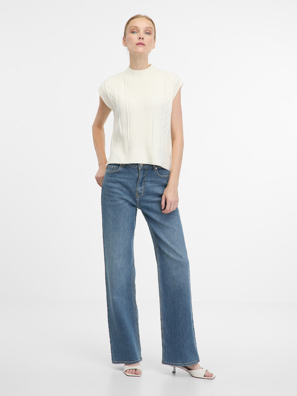 Orsay Γυναικείο τζιν με φαρδύ πόδι σε μπλε χρώμα ORSAY