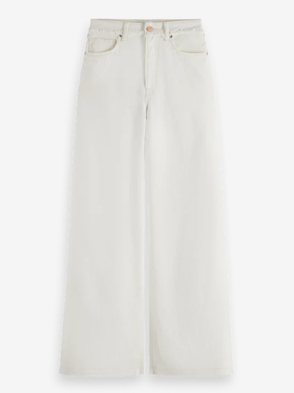 Scotch & Soda Λευκό γυναικείο φαρδύ τζιν Scotch & Soda