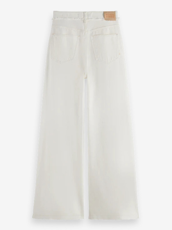 Scotch & Soda Λευκό γυναικείο φαρδύ τζιν Scotch & Soda
