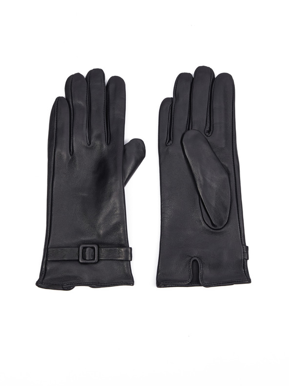 Orsay Μαύρα γυναικεία δερμάτινα γάντια ORSAY