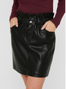 ONLY Μαύρη γυναικεία μίνι φούστα από δερματίνη ONLY Maiya