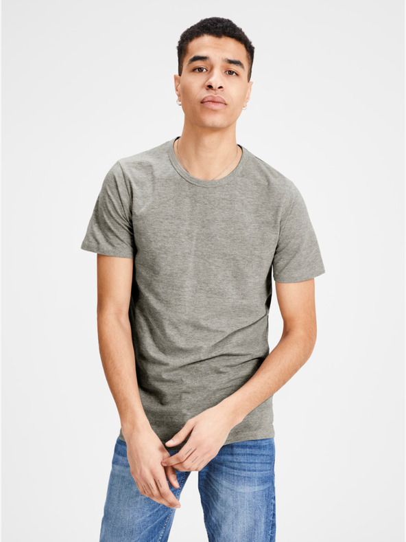 Jack & Jones Γκρι ριγέ basic t-shirt Jack & Jones Basic