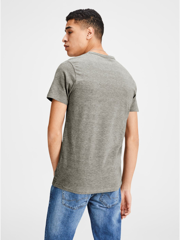 Jack & Jones Γκρι ριγέ basic t-shirt Jack & Jones Basic