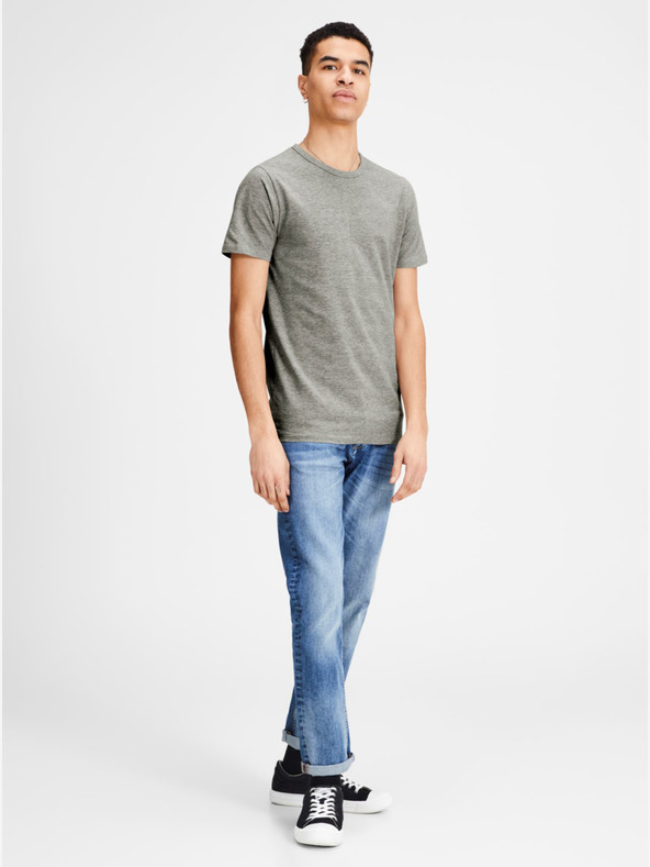 Jack & Jones Γκρι ριγέ basic t-shirt Jack & Jones Basic