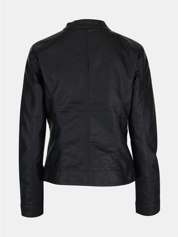 ONLY Μαύρο γυναικείο δερμάτινο μπουφάν ONLY Bandit