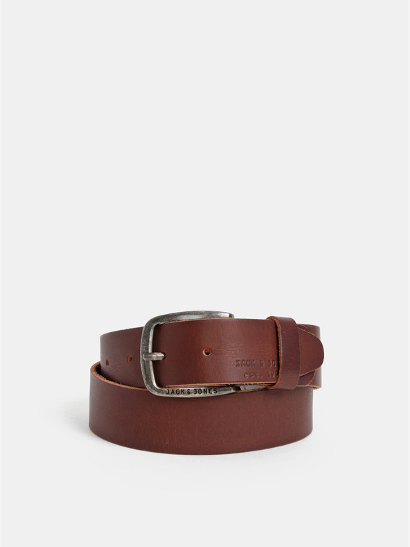 Jack & Jones Σκούρο καφέ δερμάτινη ανδρική ζώνη Jack & Jones Paul Belt
