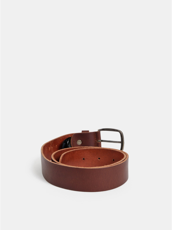 Jack & Jones Σκούρο καφέ δερμάτινη ανδρική ζώνη Jack & Jones Paul Belt