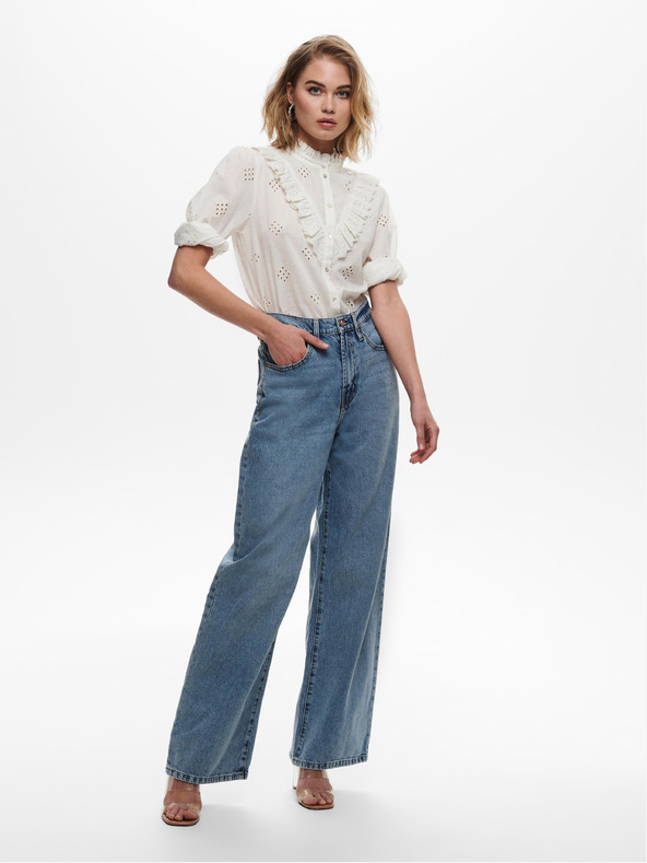 ONLY Γυναικείο μπλε φαρδύ τζιν ONLY Hope