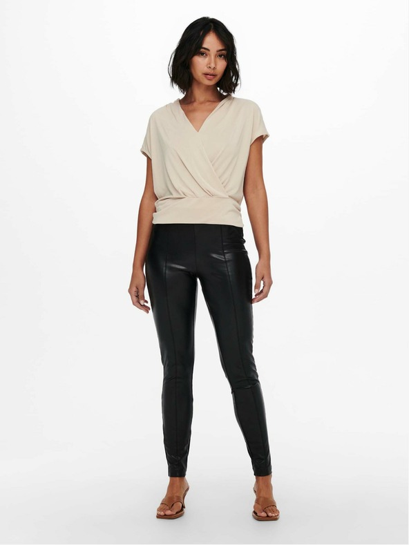 ONLY Μαύρο κολάν από δερματίνη ONLY Jessie