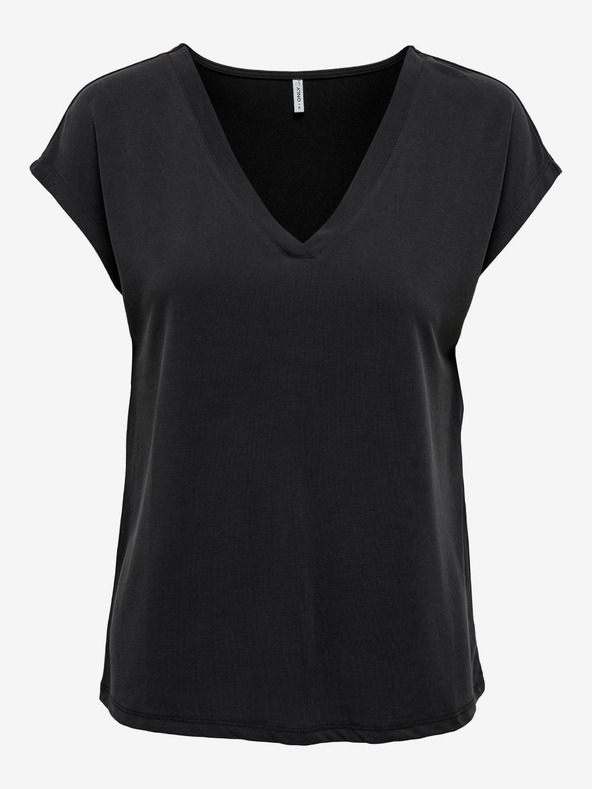ONLY Μαύρο γυναικείο βασικό μπλουζάκι ONLY Free