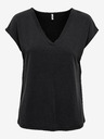 ONLY Μαύρο γυναικείο βασικό μπλουζάκι ONLY Free