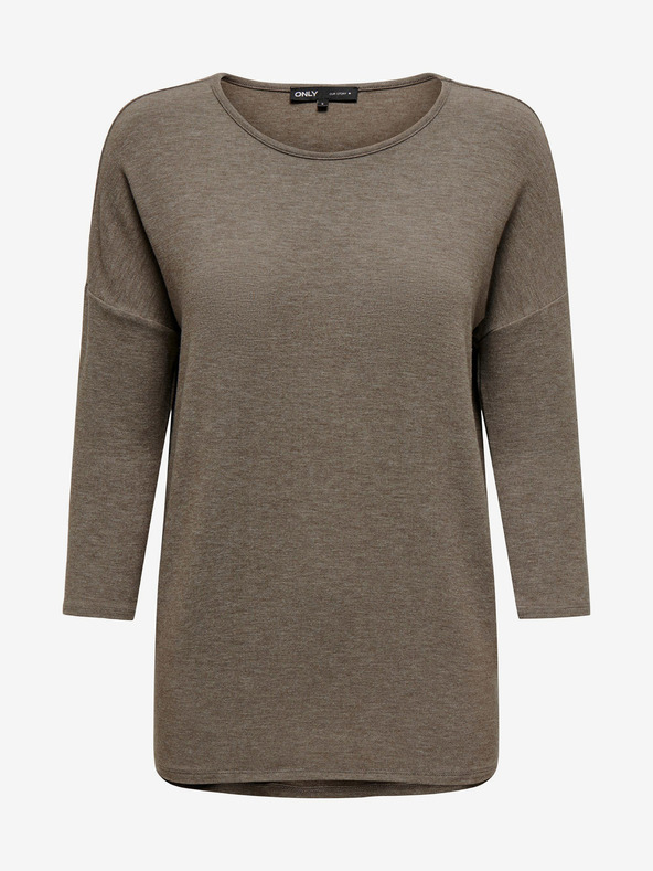 ONLY Καφέ γυναικείο ριγέ μπλουζάκι ONLY Glamour