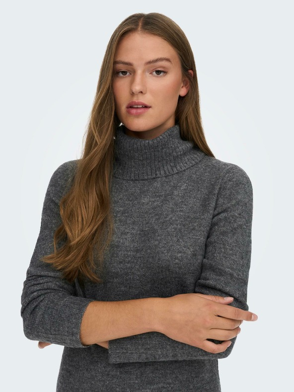 Jacqueline de Yong Γκρι Γυναικείο ριγέ πουλόβερ φόρεμα JDY Elanor