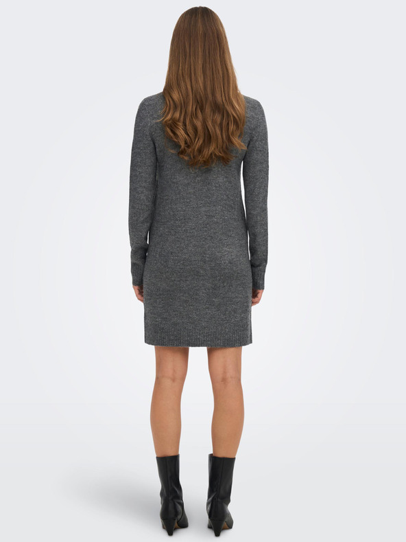 Jacqueline de Yong Γκρι Γυναικείο ριγέ πουλόβερ φόρεμα JDY Elanor