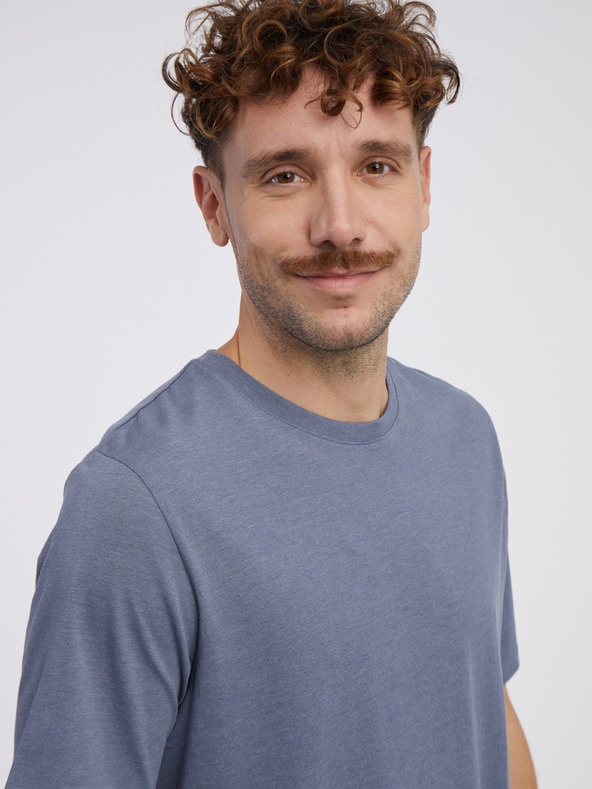 Jack & Jones Μπλε ανδρικό ριγέ βασικό πουκάμισο Jack & Jones Organic