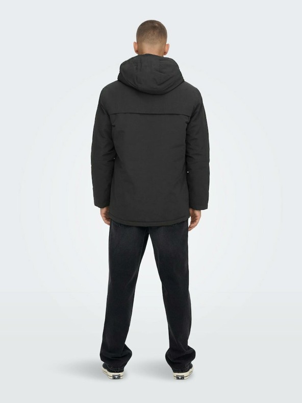 ONLY & SONS Μαύρο ανδρικό χειμερινό μπουφάν ONLY & SONS Jayden
