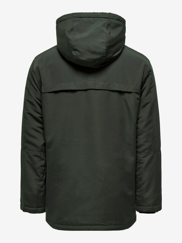 ONLY & SONS Σκούρο πράσινο ανδρικό χειμερινό μπουφάν ONLY & SONS Jayden
