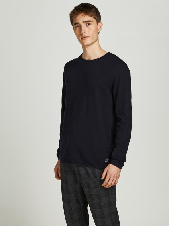 Jack & Jones Μαύρο ανδρικό βασικό πουλόβερ Jack & Jones Hill