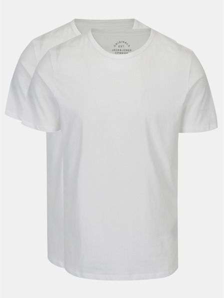 Jack & Jones Σετ από δύο λευκά ανδρικά κοντομάνικα μπλουζάκια Jack & Jones Basic