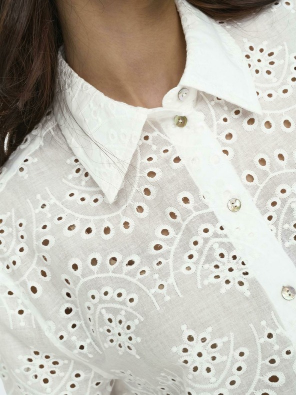 ONLY Λευκό γυναικείο πουκάμισο ΜΟΝΟ Valais