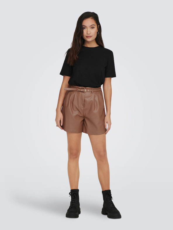 ONLY Μαύρο γυναικείο βασικό μπλουζάκι ΜΟΝΟ ΜΟΝΟ