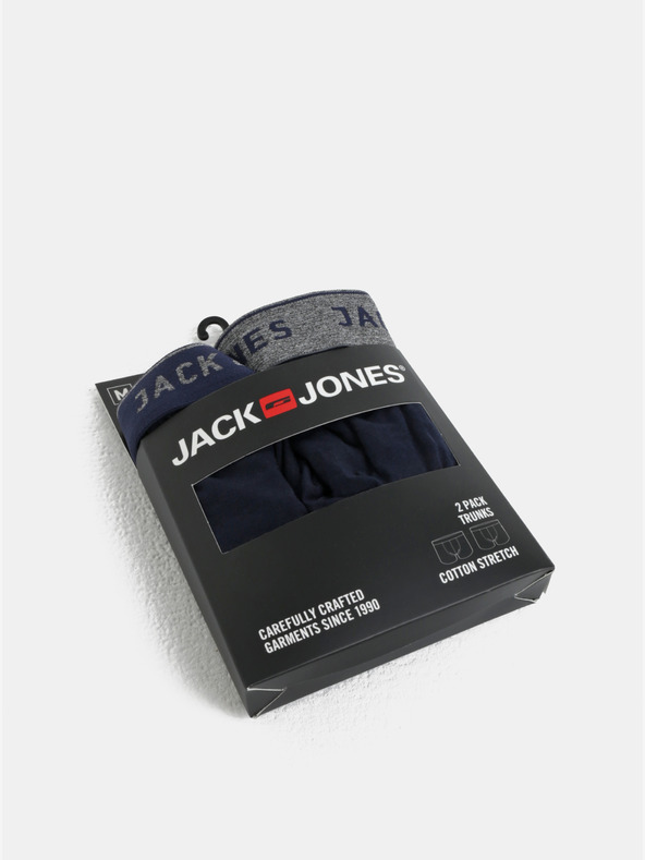 Jack & Jones Σετ από δύο σκούρα μπλε ανδρικά μποξεράκια Jack & Jones Vincent
