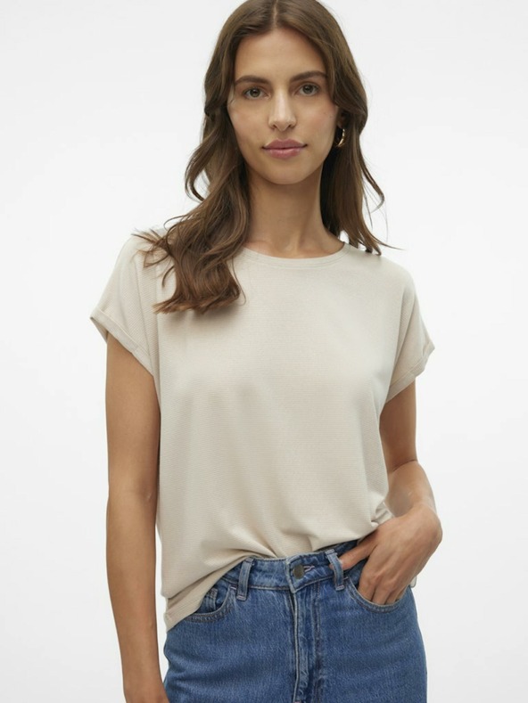 Vero Moda Γυναικείο μπεζ T-shirt Vero Moda Lava