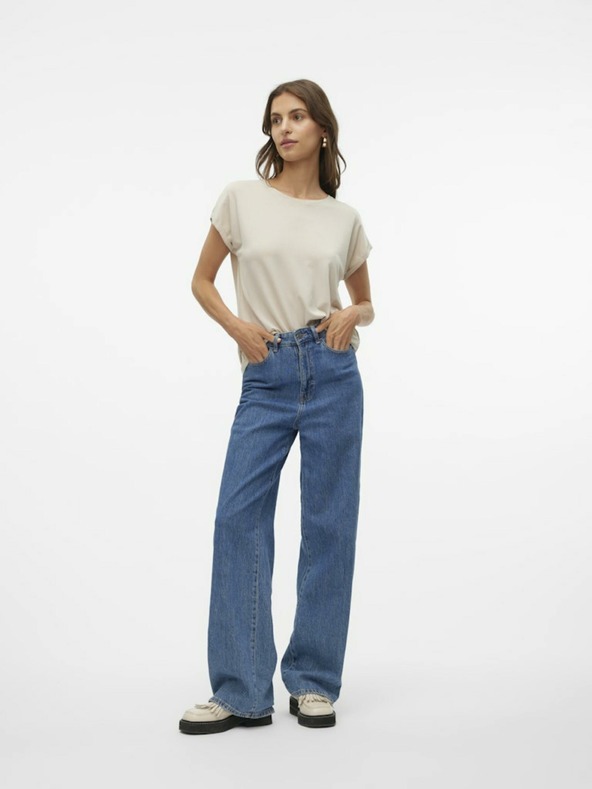 Vero Moda Γυναικείο μπεζ T-shirt Vero Moda Lava